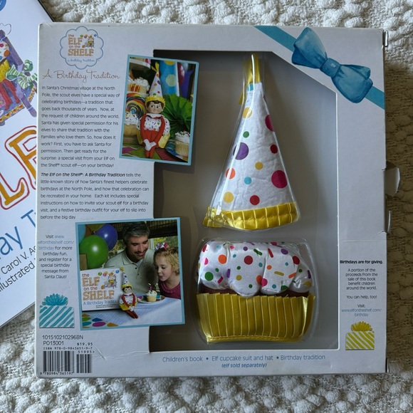 Elf on the shelf a birthday tradition book and cupcake outfit costume set - Picture 2 of 6